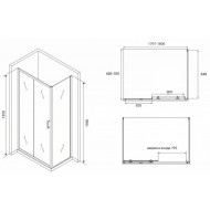 Душевой уголок ABBER Schwarzer Diamant 180x70см AG30180B-S70B