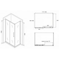 Душевой уголок ABBER Schwarzer Diamant 180x100см AG30180BH-S100B