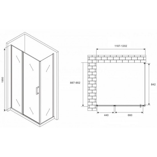 Душевой уголок ABBER Sonnenstrand AG04120MS-S90M 120x90см хром