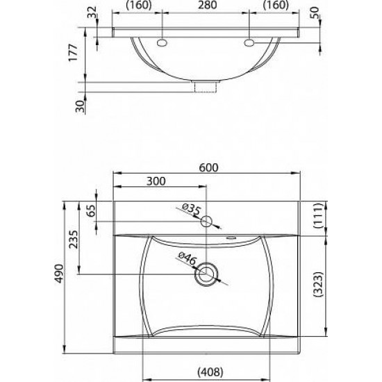 Тумба с раковиной 60 см Ravak SD Classic II 70508020,X000000902, белый