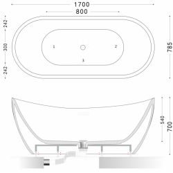 Акриловая ванна Art&Max 170x78см белый AM-502-1700-785