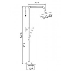 Душевая стойка Rose R2736H чёрный матовый