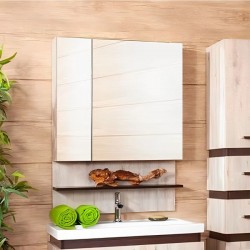 Зеркальный шкаф Бриклаер Техас 4620750416058 75 см кантри/венге