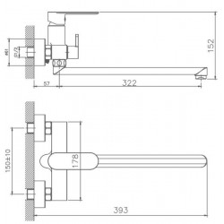 Смеситель для ванны Haiba HB22590-7 чёрный матовый