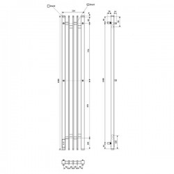 Полотенцесушитель электрический Point Фрея PN20732W П2 180x1200 диммер слева белый