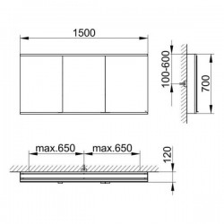 Зеркальный шкаф для ванны Keuco Royal Modular 800311150000300 150 см