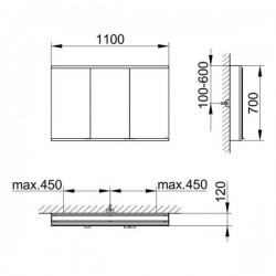 Зеркальный шкаф Keuco Royal Modular 800311110000300 110 см