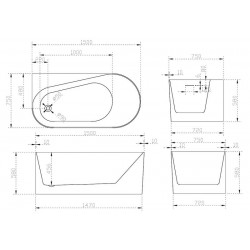 Акриловая ванна ABBER 150x75см левая AB9496-1.5 L