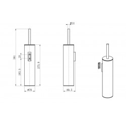 Туалетный ёршик в комплекте Wonzon & Woghand WW-V4601-MB чёрный матовый