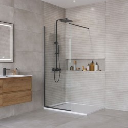 Душевая перегородка BelBagno KRAFT-L-1-80-C-NERO черный