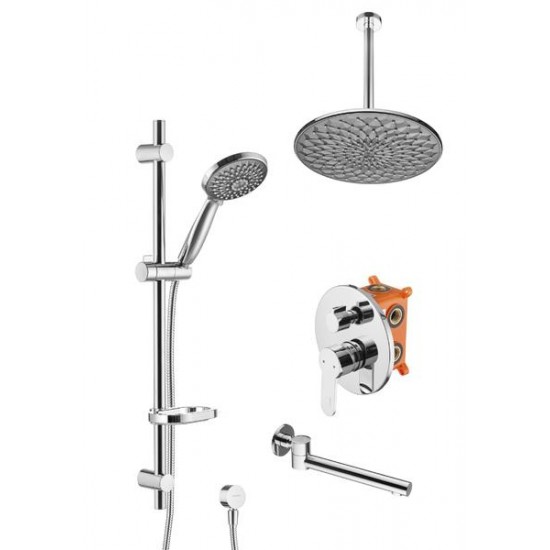 Душевой комплект Swedbe Platta 5543G1 хром/серый