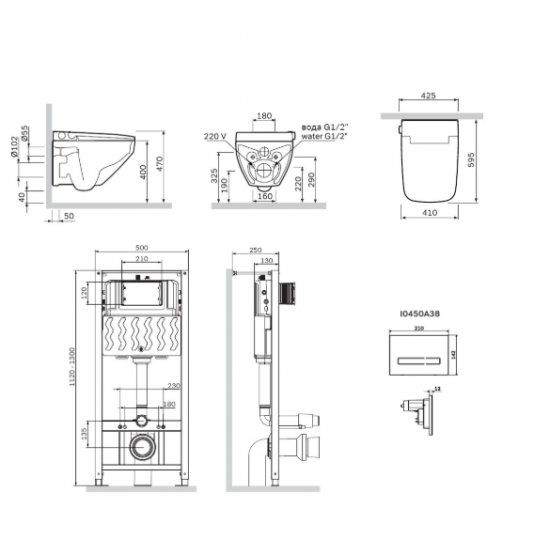 Унитаз с инсталляцией AM.PM INSPIRE V2.0 IS450A38.CCC50A