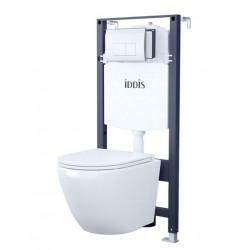Комплект 3в1 IDDIS Basic BASB010i73 подвесной унитаз с инсталляцией и хромированной клавишей смыва