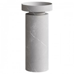 Накладная раковина с пьедесталом золото Armadi Art Sole Corian 801-GR+801-Base-GR Amani Grigio/серый