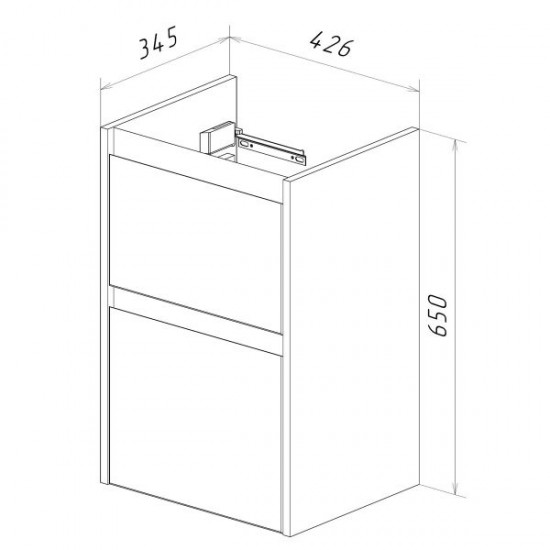 Тумба под раковину Lemark Combi LM03C45T-black 45 см белый глянец черный