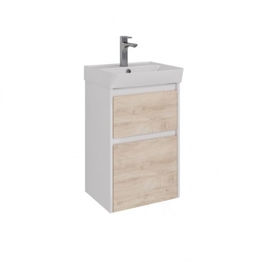Тумба под раковину Lemark Combi LM03C45T-dub 45 см белый глянец