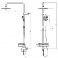 Душевая стойка Lemark Bronx LM3788BL без смесителя чёрный