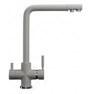 Смеситель для кухни Ulgran Classic U-016-310 с дополнительным краном для питьевой воды серый