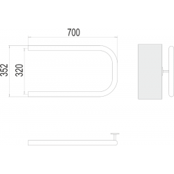 Полотенцесушитель водяной Terminus П-обр AISI 32х2 320х700