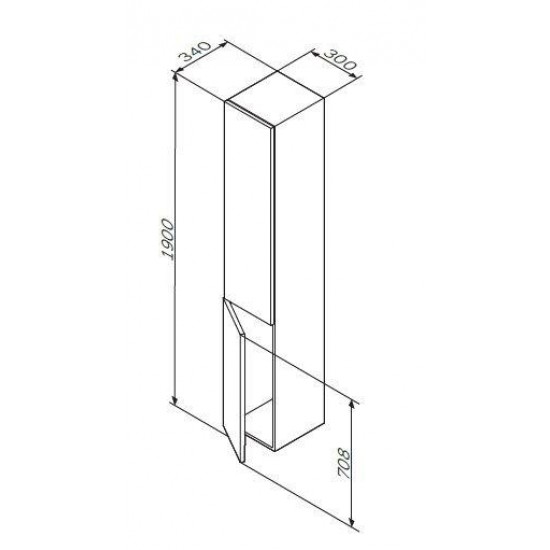 Шкаф Am.pm Gem M90CHL0306NF левый 30 см орех