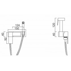 Гигиенический душ со смесителем РМС SUS129BL-6-2 чёрный