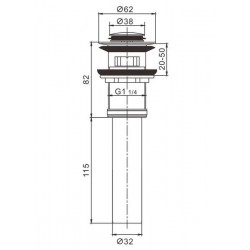 Донный клапан Rose RS14 хром