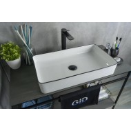 Накладная раковина Gid Nc9399 60см белый/чёрный