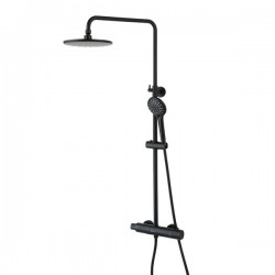 Душевая стойка Lemark Bronx LM3770BL с термостатом чёрный