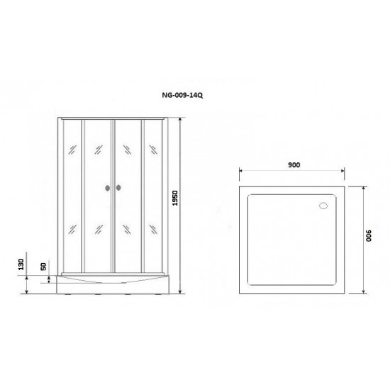 Душевой уголок Niagara NG-009-14QT 90x90 см с поддоном