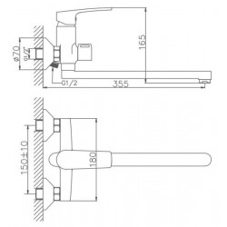 Смеситель для ванны Haiba HB22587 хром