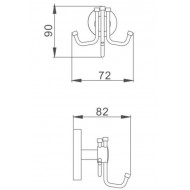 Крючок для ванной комнаты Haiba HB1705-3 хром