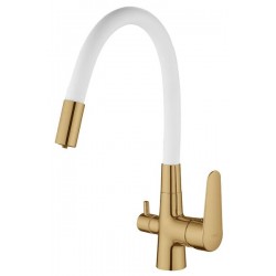 Смеситель для кухни ESKO Coral CL03GW белый золото