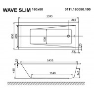 Гидромассажная ванна Whitecross Wave Slim 0111.160080.100.SOFT.BR 160x80см Soft бронза