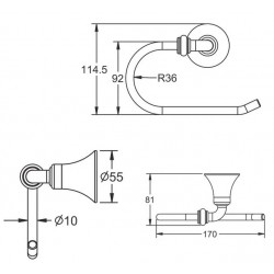 Держатель для туалетной бумаги Rose RG1205 хром