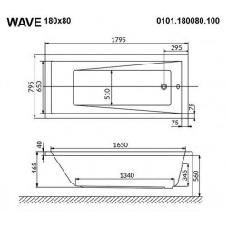 Гидромассажная ванна Whitecross Wave 0101.180080.100.RELAX.BR 180x80см Relax бронза