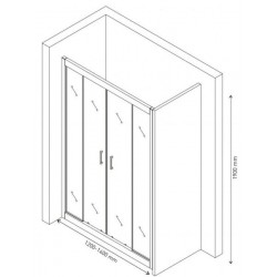 Душевая дверь Berges Porta 120-140см хром 063101