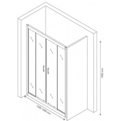 Душевая дверь Berges Porta 140-160см хром 063102