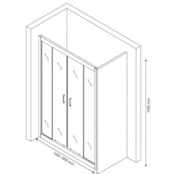 Душевая дверь Berges Porta 160-180см хром 063103