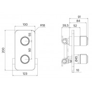 Встраиваемый смеситель с двумя выходами IDDIS Slide Push Control SLISBBTi67 хром