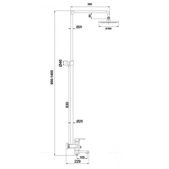 Душевая стойка Timo Beverly SX-1060/00 (3011) с подсветкой хром