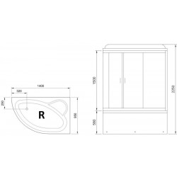 Душевой бокс Royal Bath ALP правый стекло прозрачное 140x95см RB140ALP-T-R