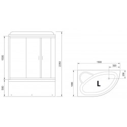 Душевой бокс Royal Bath ALP левый стекло прозрачное 150x100см RB150ALP-T-CH-L