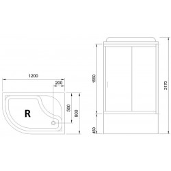 Душевая кабина Royal Bath BK правая стекло белое/матовое 120x80см RB8120BK5-WC-R
