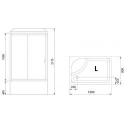 Душевая кабина Royal Bath BP левая стекло матовое 120x80см RB8120BP1-M-L