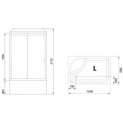 Душевая кабина Royal Bath BP левая стекло прозрачное 120x80см RB8120BP2-T-L
