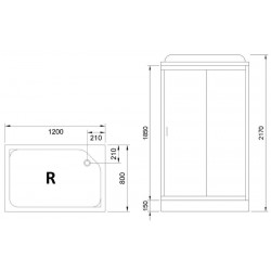 Душевая кабина Royal Bath HP правая стекло матовое 120x80см RB8120HP1-M-R