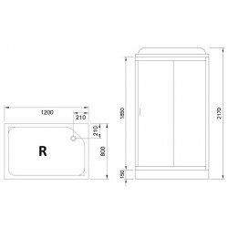 Душевая кабина Royal Bath HP правая стекло прозрачное 120x80см RB8120HP2-T-R