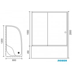 Душевой уголок Royal Bath BK 120x80см левый хром RB8120BK-C-CH-L