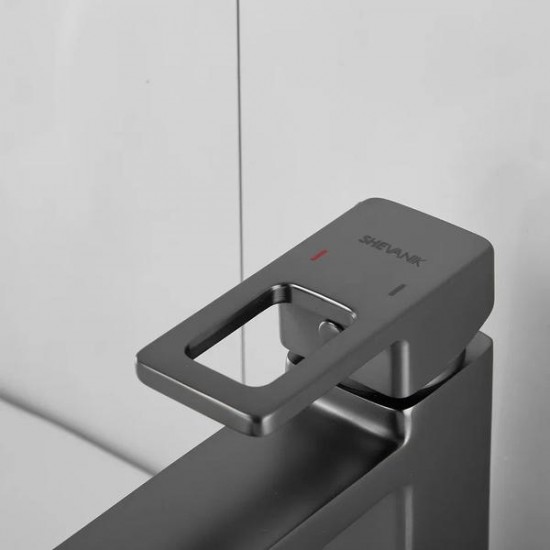 Смеситель для раковины с гигиеническим душем Shevanik S8271T оружейная сталь