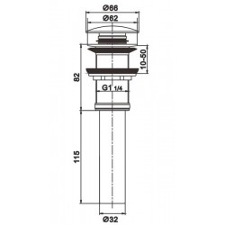 Донный клапан Rose RS11H чёрный